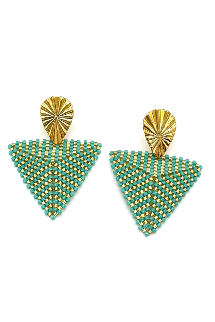 ARETES MIYUKI TRIÁNGULO BRONCE ORO