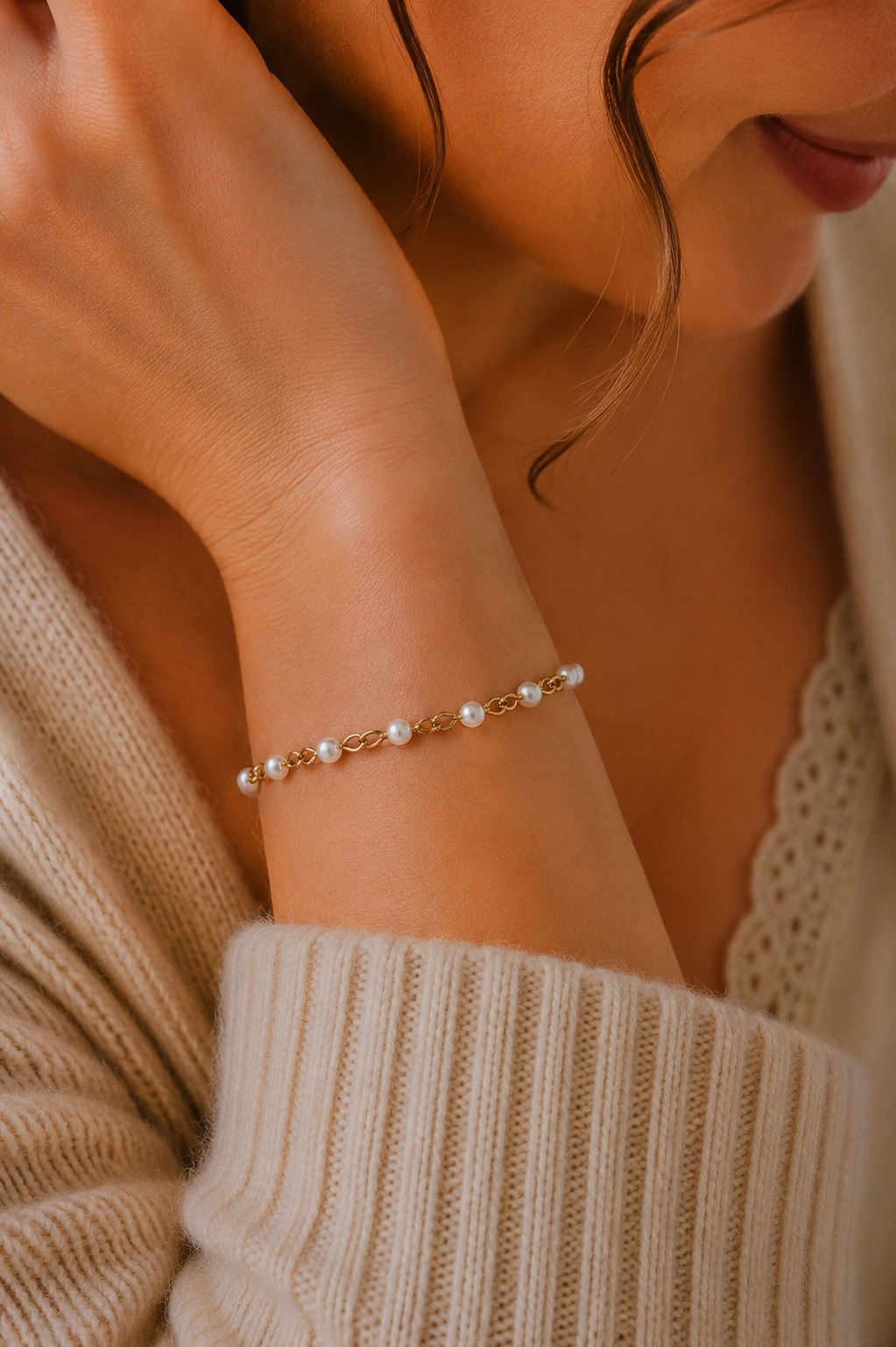 PULSERA PERLA POLVO DE NÁCAR