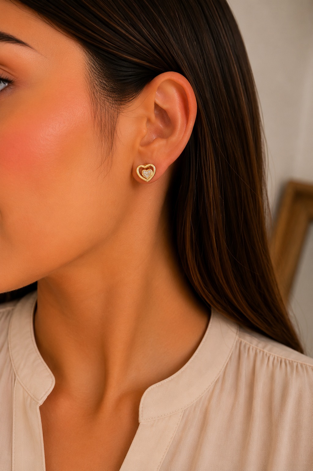 ARETES DOBLE CORAZÓN ROSCA