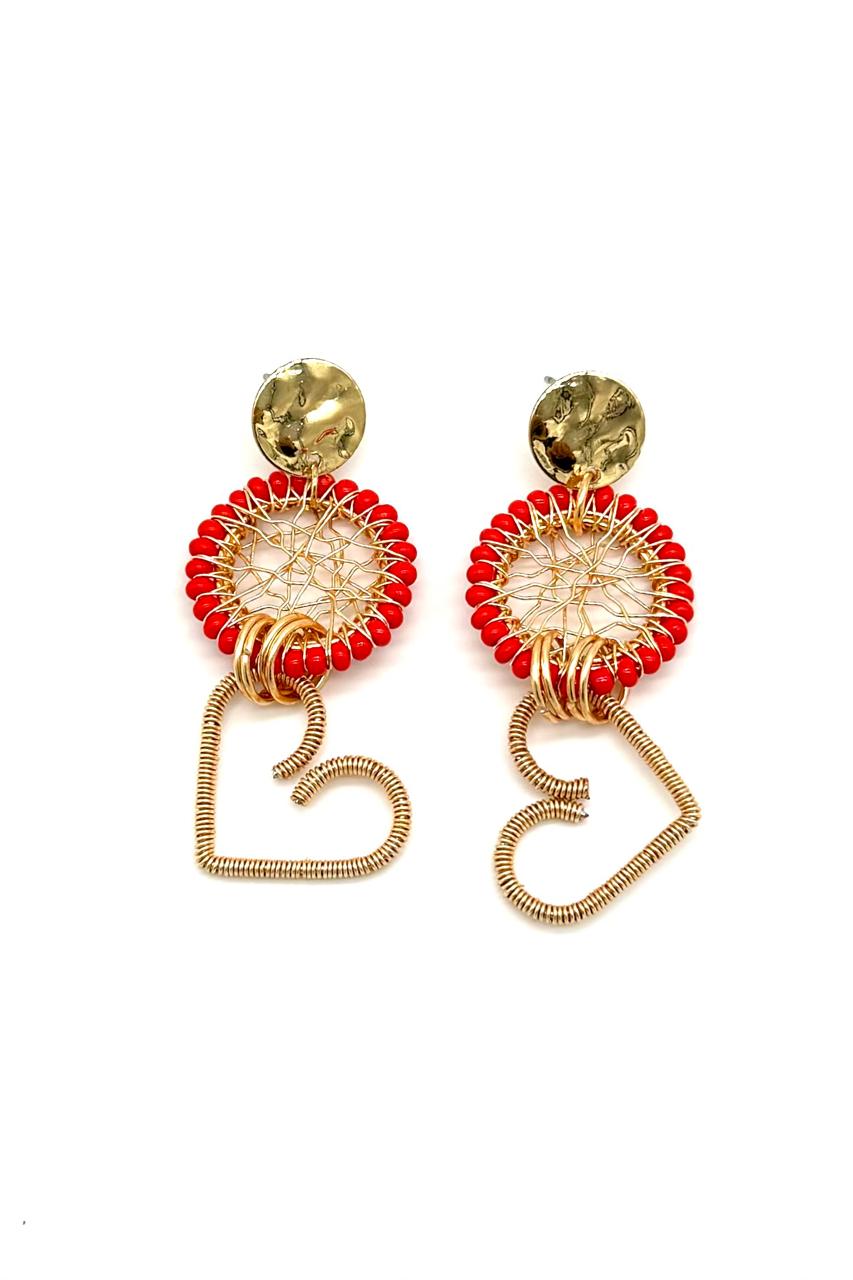 ARETES CORAZÓN ALAMBRISMO