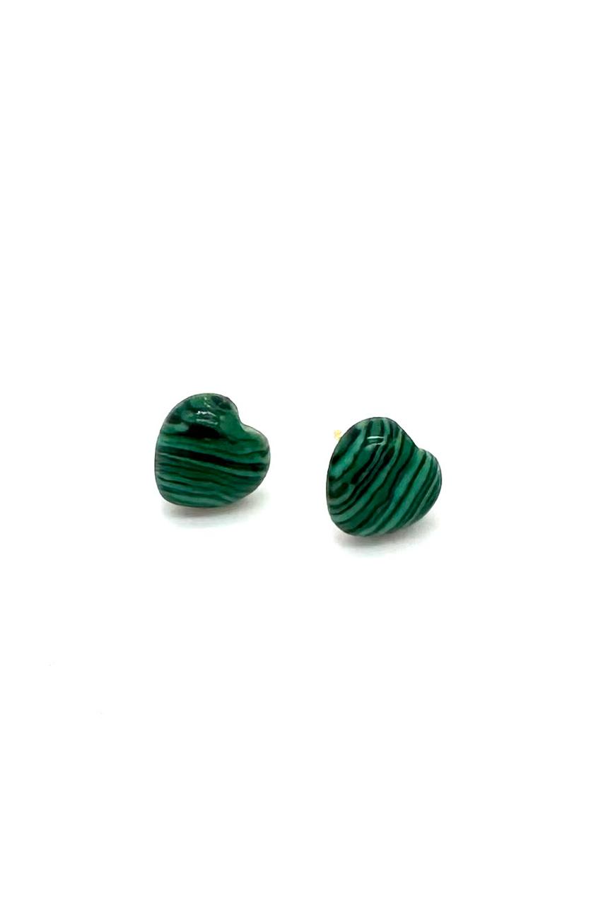 ARETES MALAQUITA ACERO