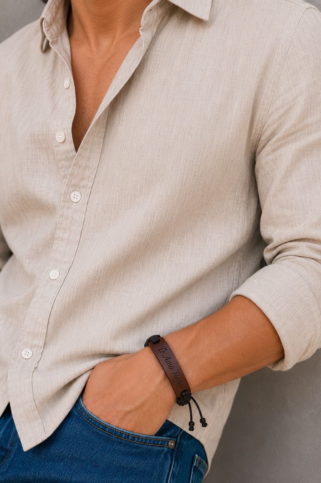 PULSERA CUERO PAPÁ