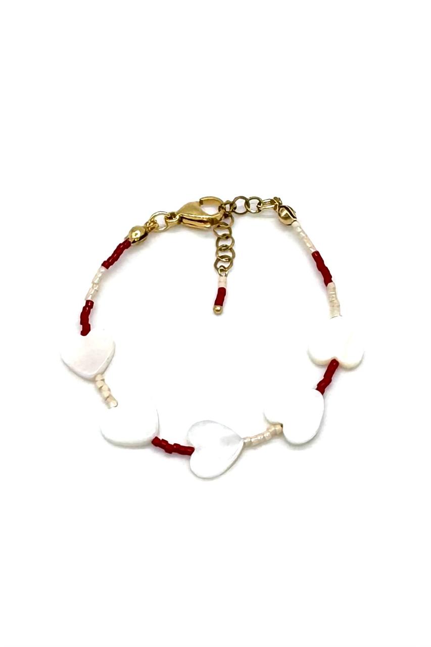 PULSERA CORAZÓN NÁCAR