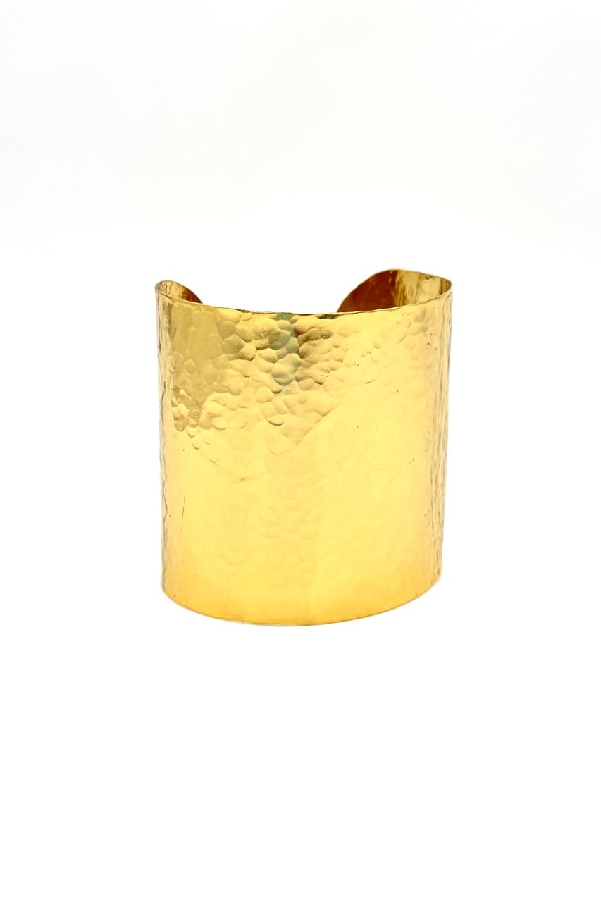 BRAZALETE MARTILLADO BRONCE ORO