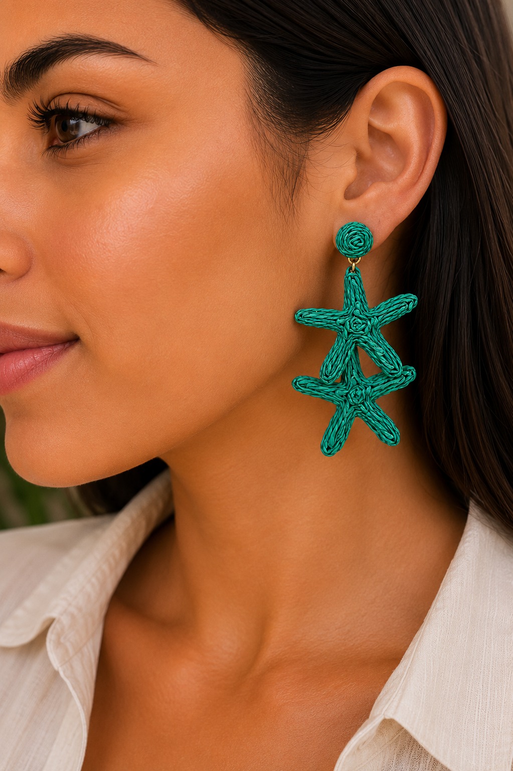 ARETES RAFIA  ESTRELLA