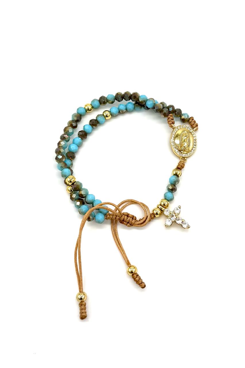 PULSERA TIPO ROSARIO VIRGEN DE GUADALUPE
