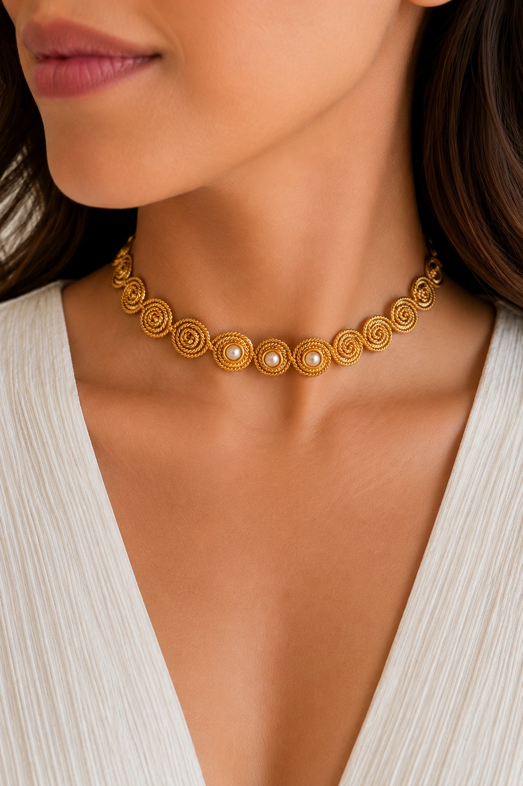 GARGANTILLA ESPIRAL BRONCE ORO