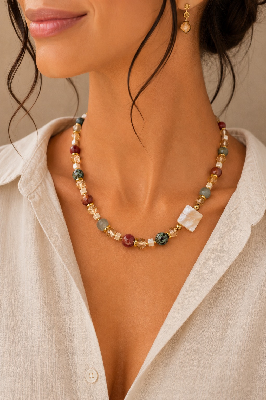 COLLAR NÁCAR ÁGATAS