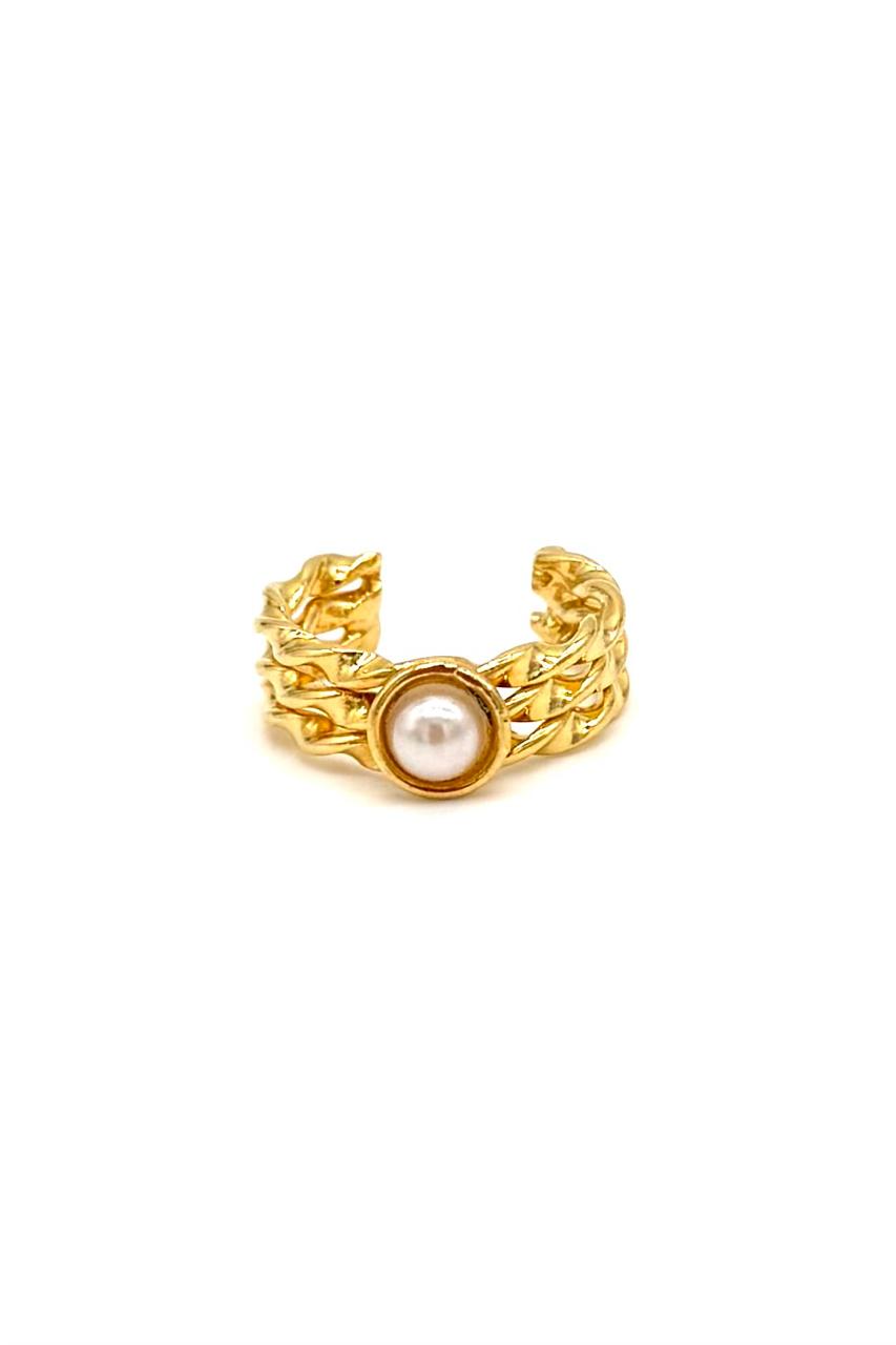 ANILLO TRENZADO BRONCE ORO